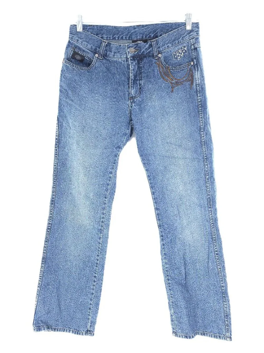 Harley-Davidson Women Jean 100% Cotton Mid Rise Color Blue Size 10(30x30)